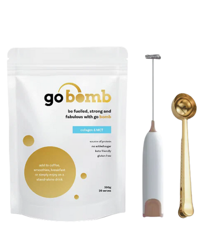 GoBomb “Starter Kit” 200gm with Frother + Spoon
