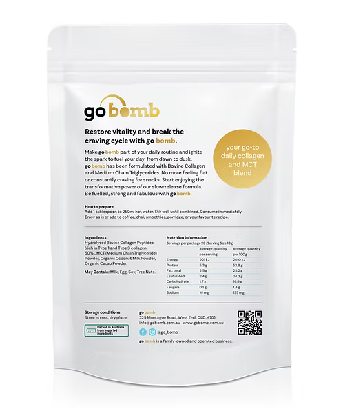 GoBomb Original Australian Collagen + MCT + Organic Peruvian Cacao